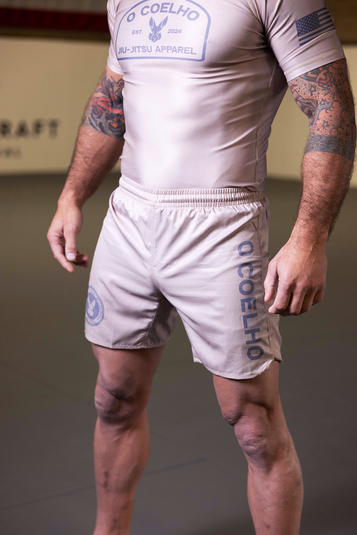 Signature Fight Shorts, Tan - FREE SHIPPING!