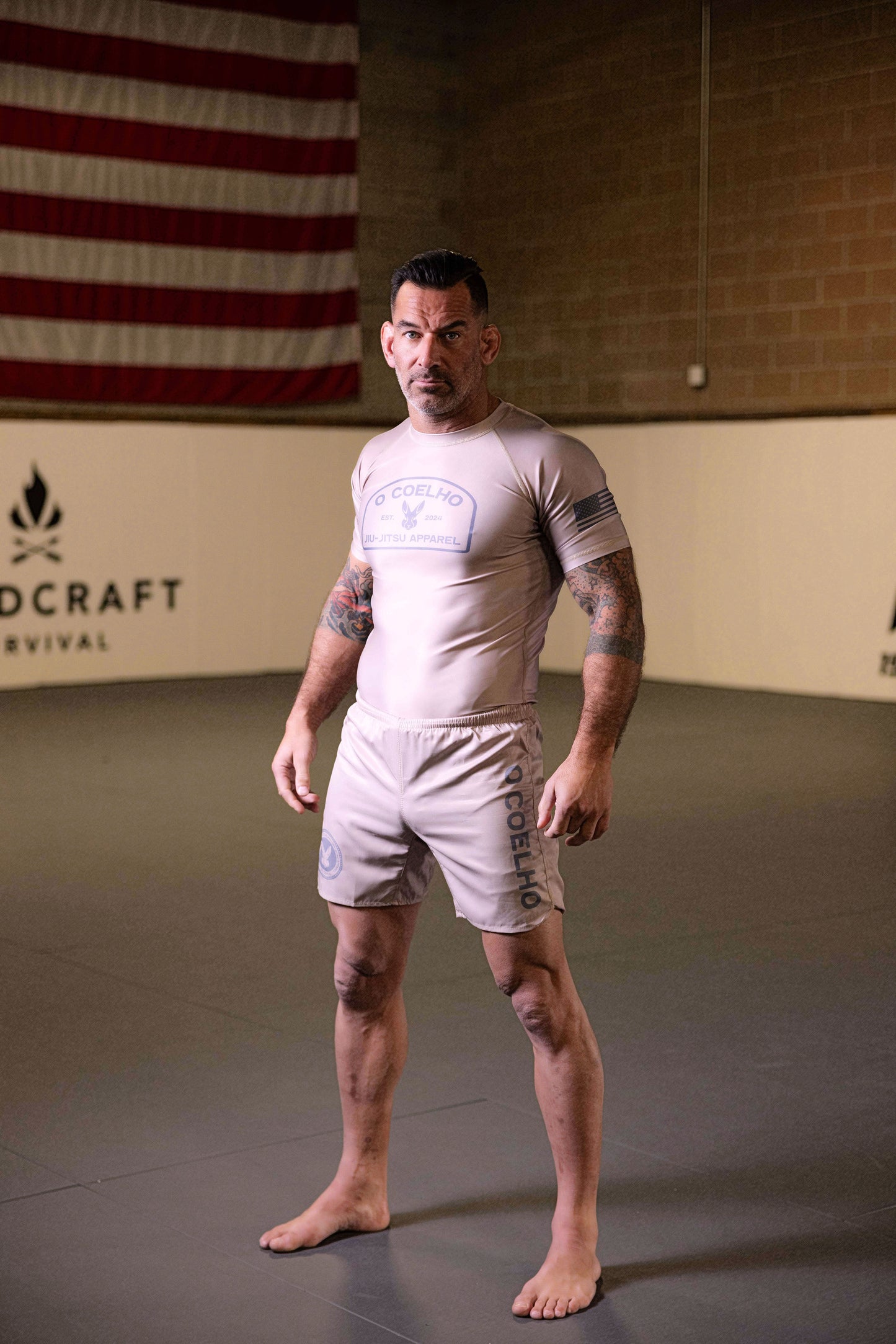 Signature Fight Shorts, Tan - FREE SHIPPING!